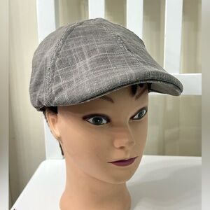 Stetson Flat Cap Linen Blend Newsboy Hat Mens Small/Medium Gray All American